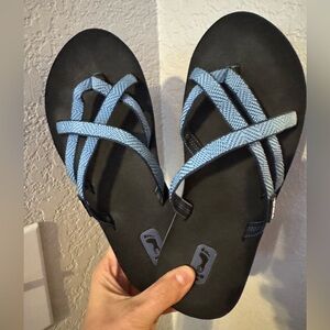 Teva Stylish Black Sandals with Blue Straps